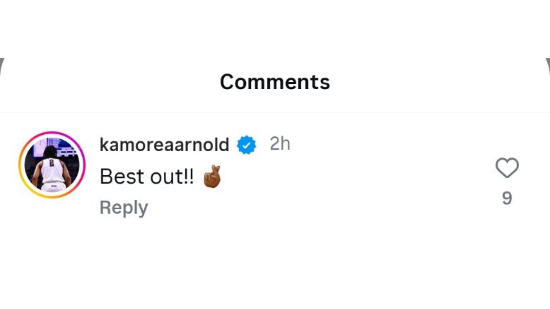 KK Arnold dropped a two-word reaction on Monday to Nia Symone's Instagram post about the recent Overtime Select event over the weekend. Source: Instagram/@niaonair